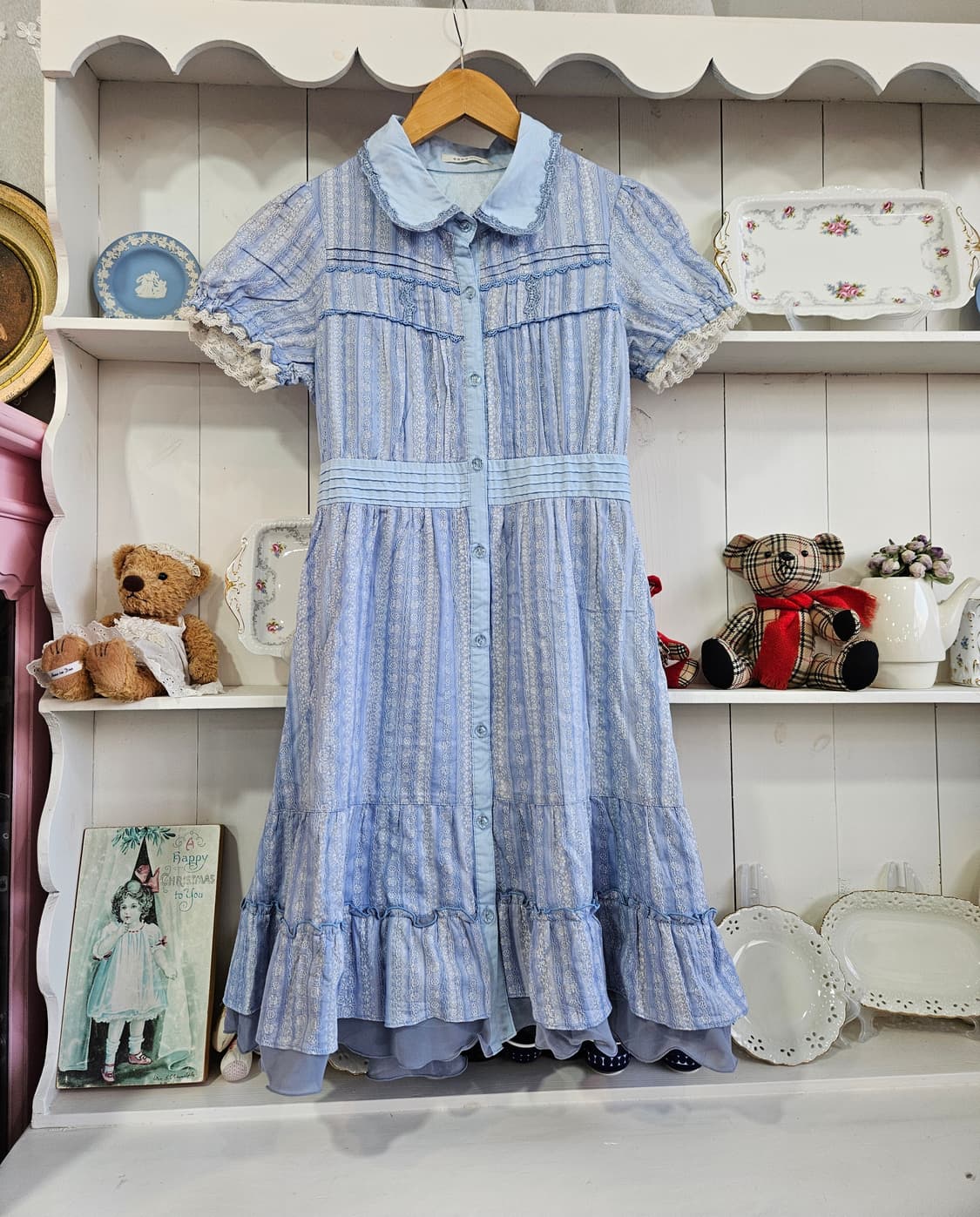 (Axes Femme) 레이스 스트라이프 원피스 상품이미지1