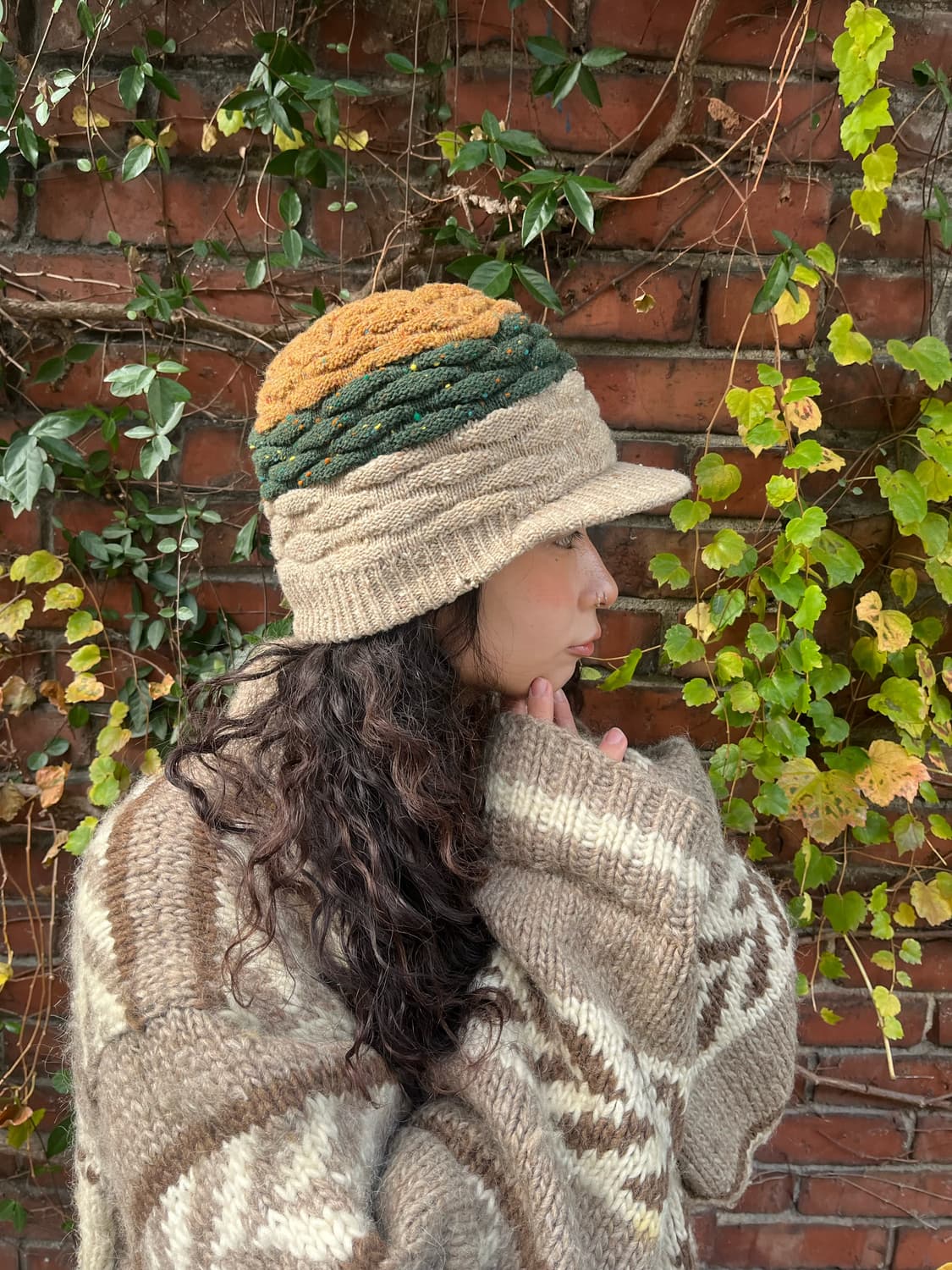 일본무드 니트 모자 상품이미지5