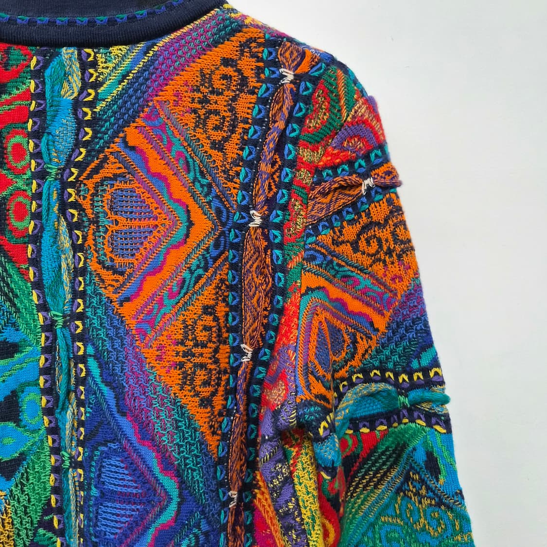 쿠지 멀티 컬러 3D 니트 가디건 남여공용 S 상품이미지8