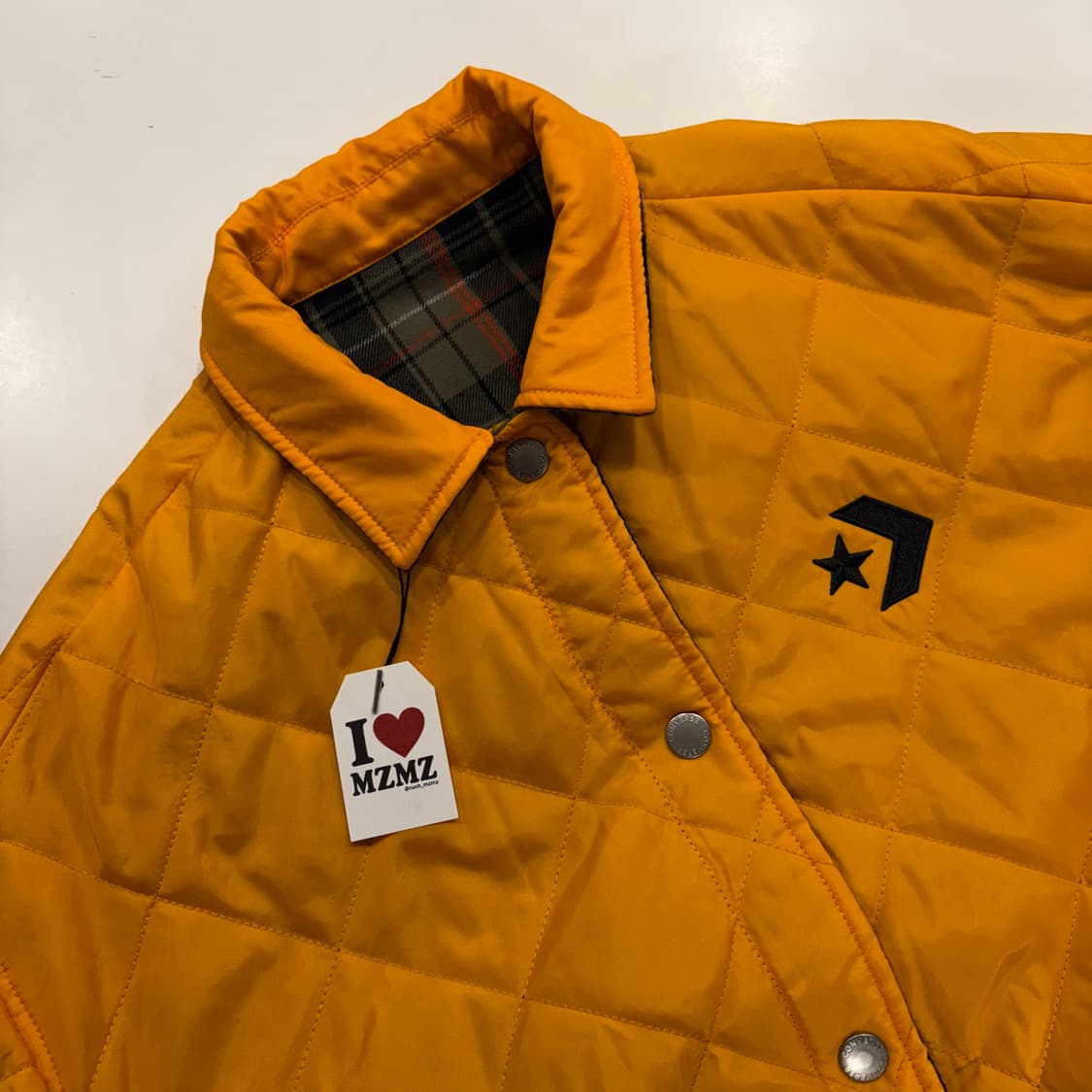 [M] 컨버스 리버시블 퀼팅 자켓 옐로우 체크 C436 상품이미지5