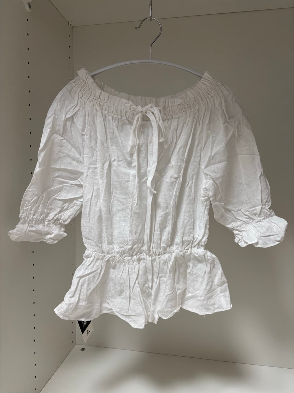 화이트 오프숄더 S 흰색 페어리 탑 프릴 상품이미지1