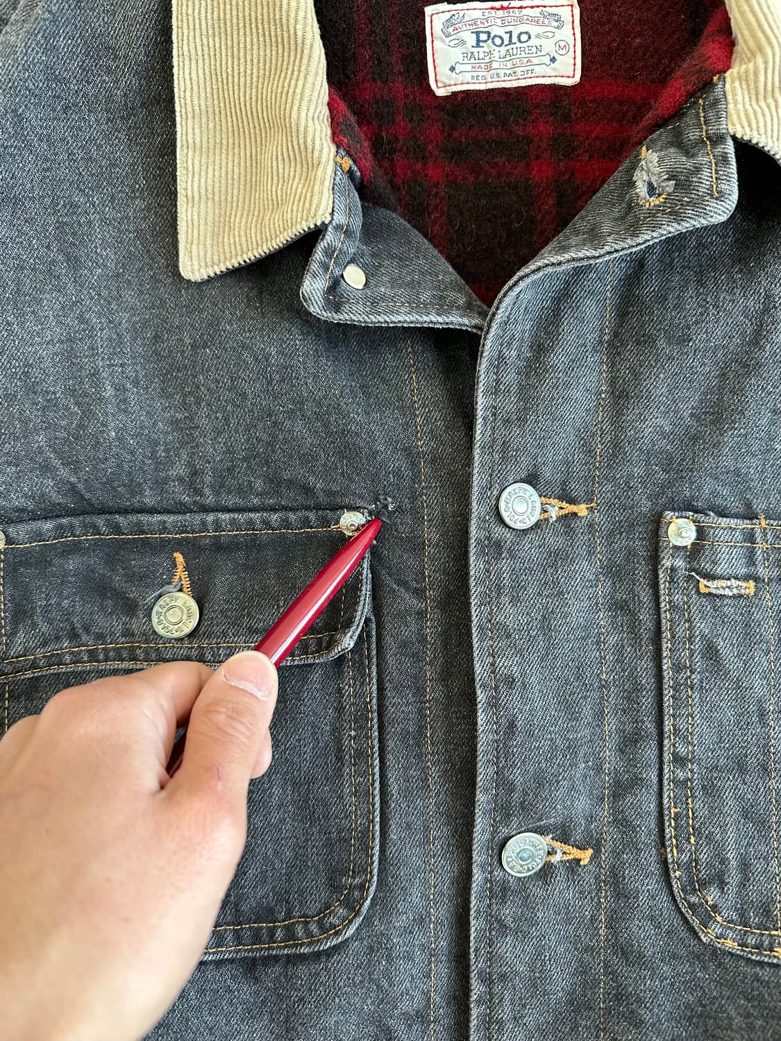 90s 빈티지 폴로 덩가리 자켓 블랙 M 상품이미지8