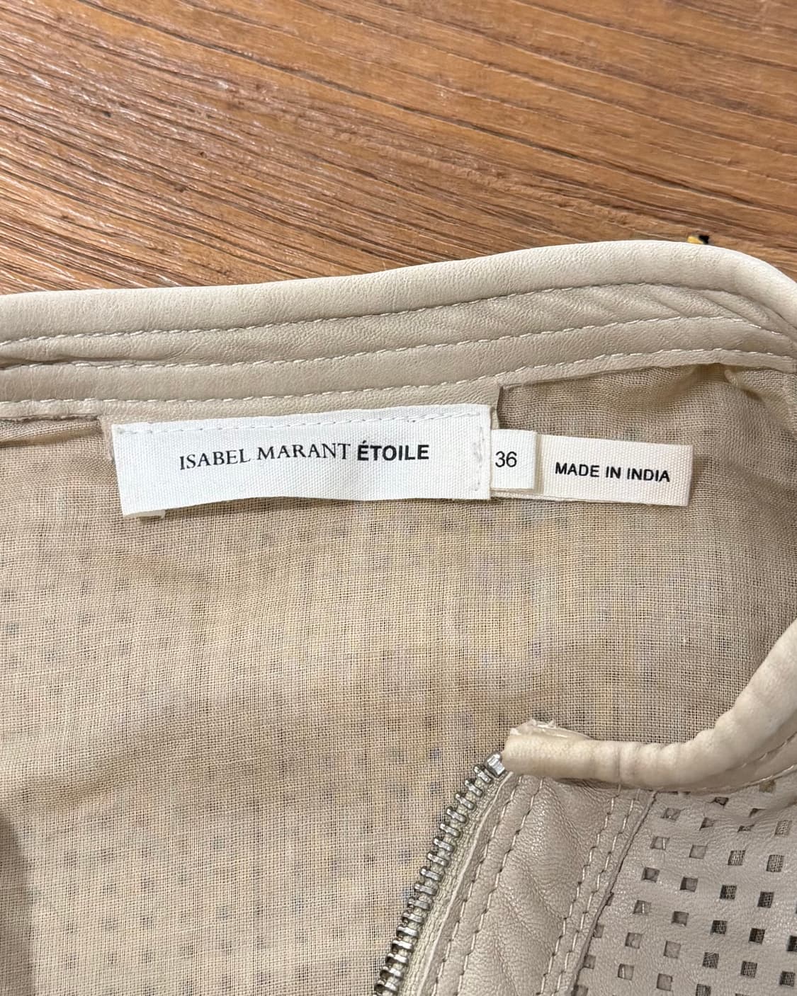 이자벨마랑 에토일 베이지 펀칭 레더자켓 상품이미지7
