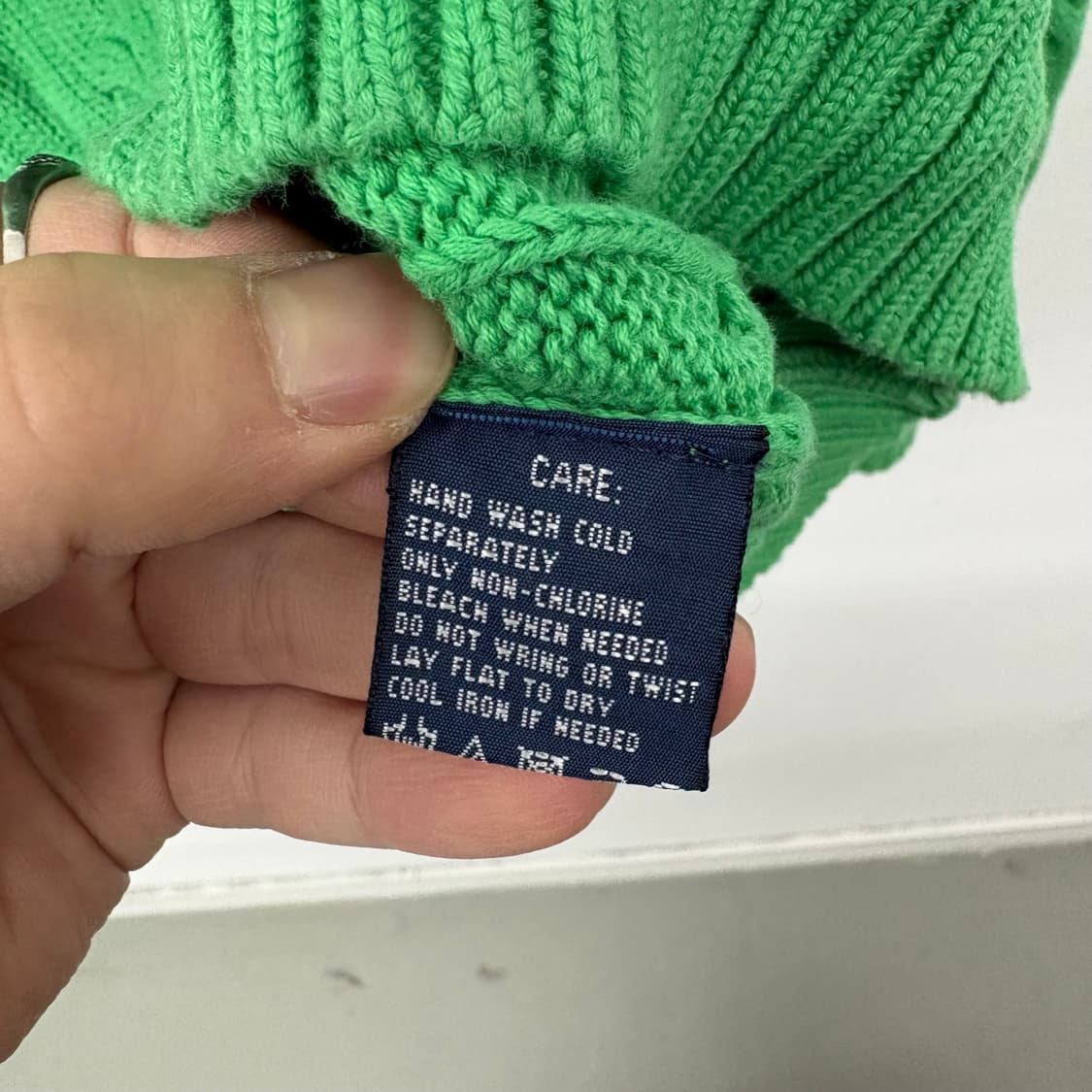 랄프로렌 그린 브이넥 케이블 니트 여/M 상품이미지5