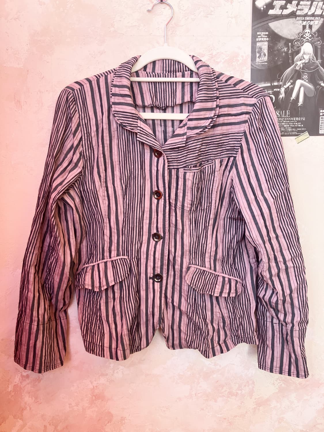 jpn 핑크 그레이 스트라이프 자켓 상품이미지2