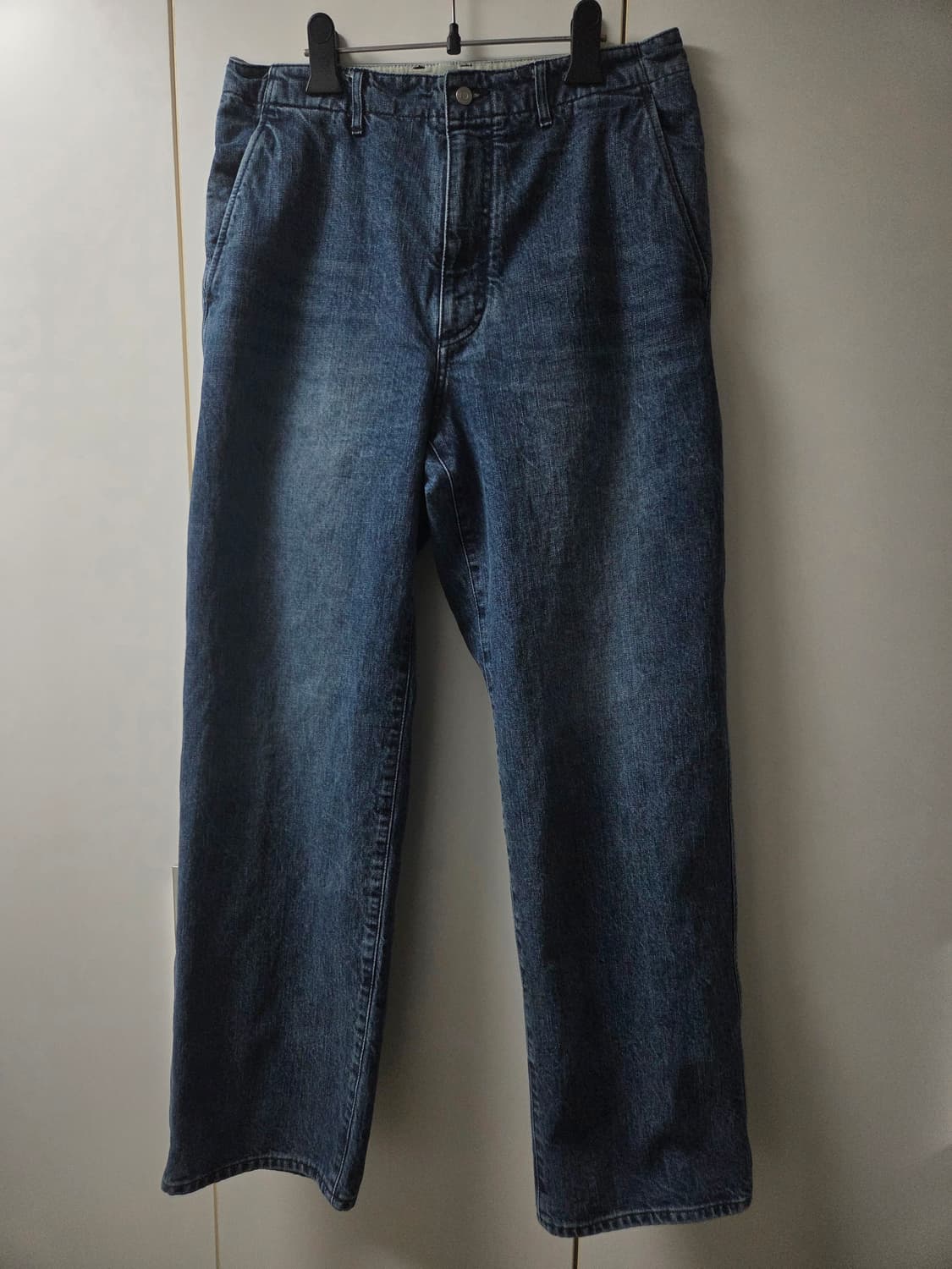 (2) 포터리 원워시드 와이드 데님  딥블루  2사이즈 상품이미지1