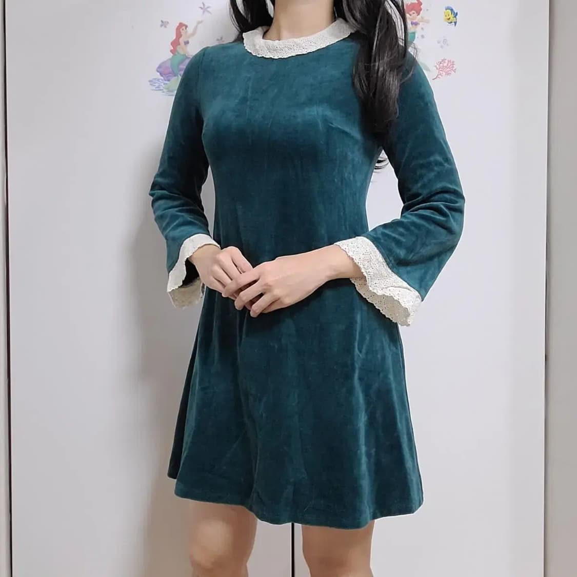 아이유깔 크리스마스룩 벨벳원피스  상품이미지2