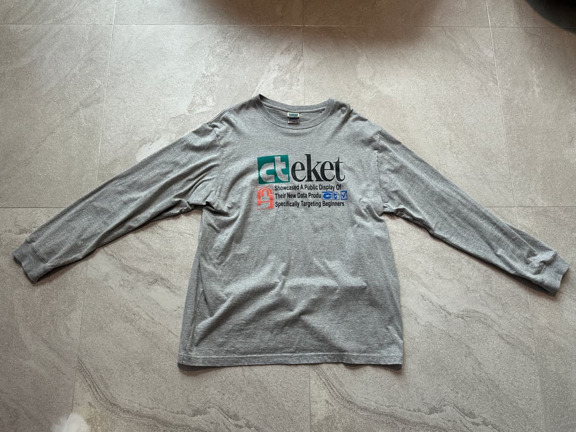 테켓 플랜 롱슬리브 티셔츠 멜란지 그레이 L 상품이미지2