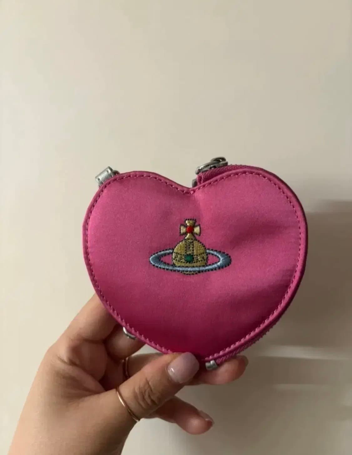 비비안웨스트우드 하트 동전 지갑 핑크 상품이미지1