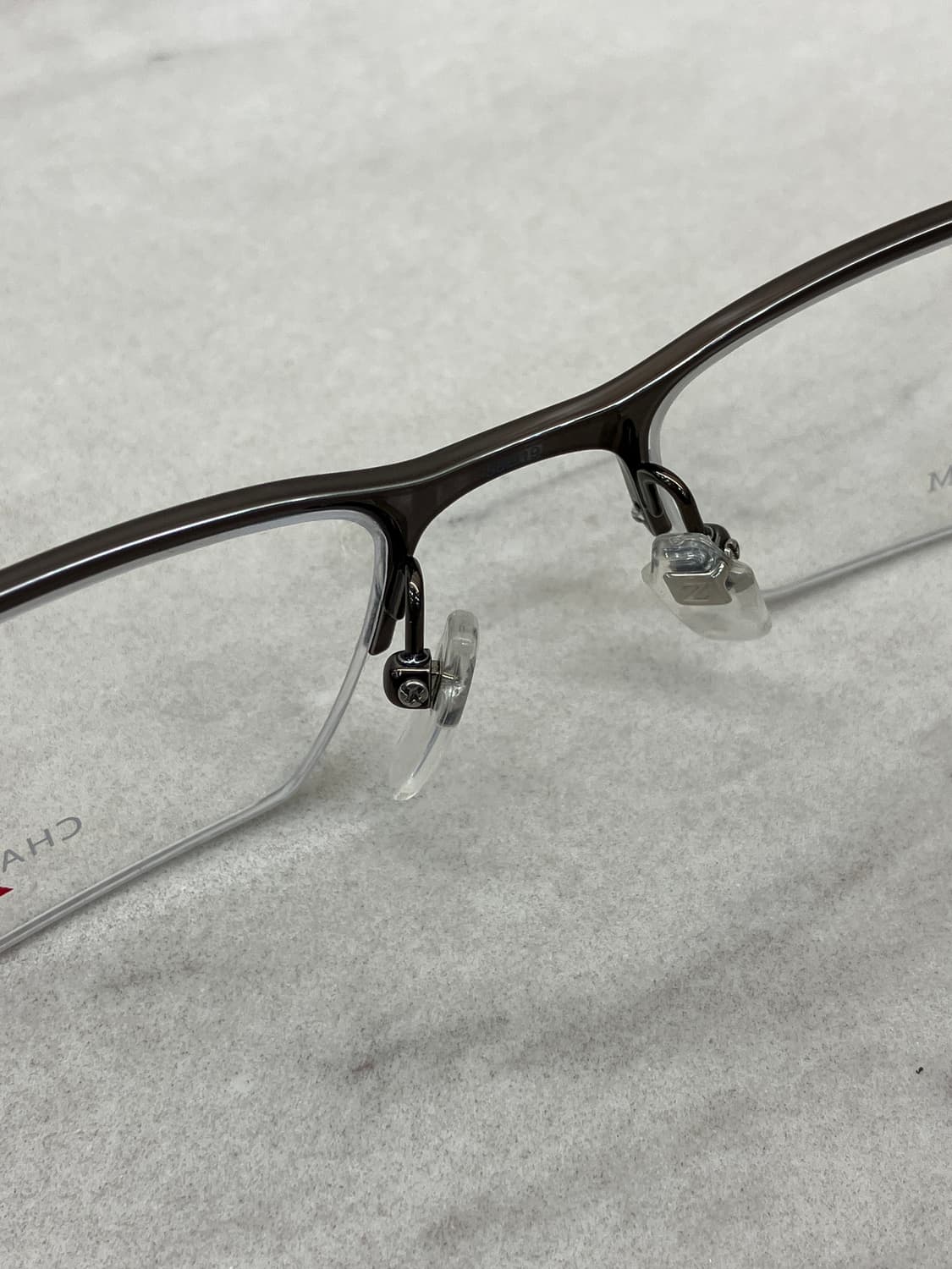 B48 샤르망 CHARMANT Z티타늄 건메탈 스퀘어 반무테 안경 상품이미지4