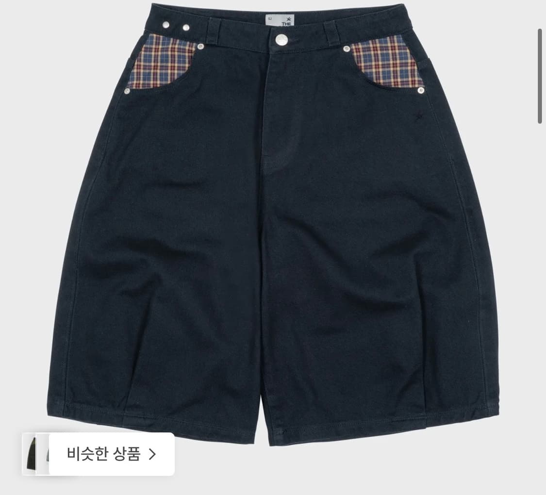 더콜디스트모먼트 체크하프팬츠 네이비 s 상품이미지1