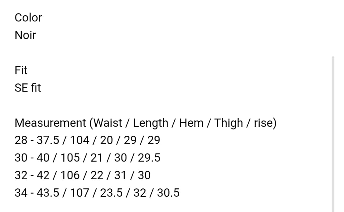 Mer raffine noir - SE fit 34size 상품이미지2