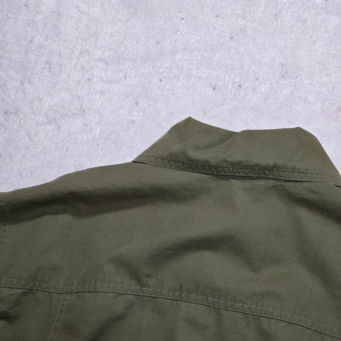 빈티지 카키 빅포켓 반크롭 누빔 점퍼 상품이미지5