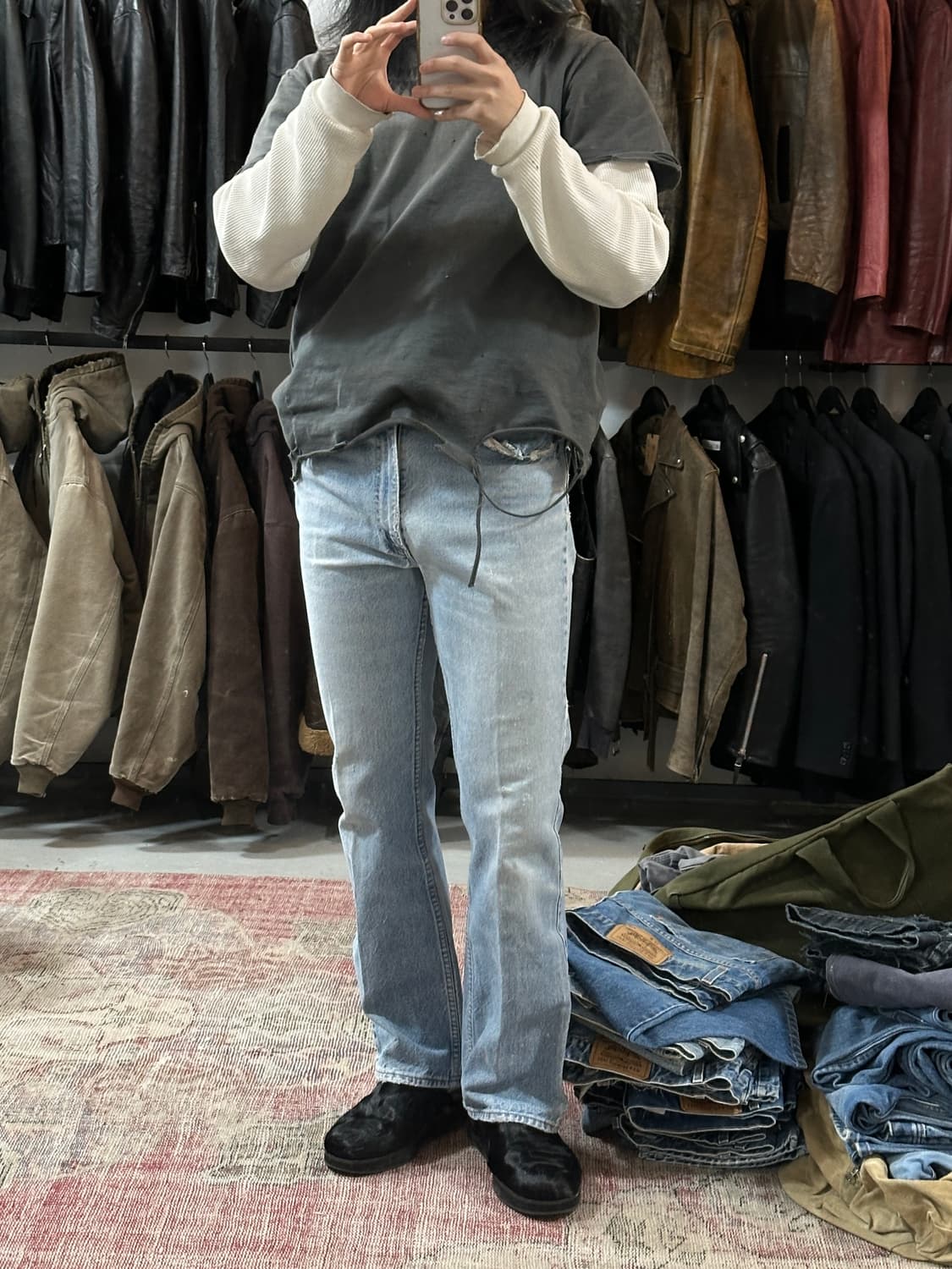 80’s USA Made 빈티지 리바이스 517 오렌지탭 부츠컷 상품이미지2