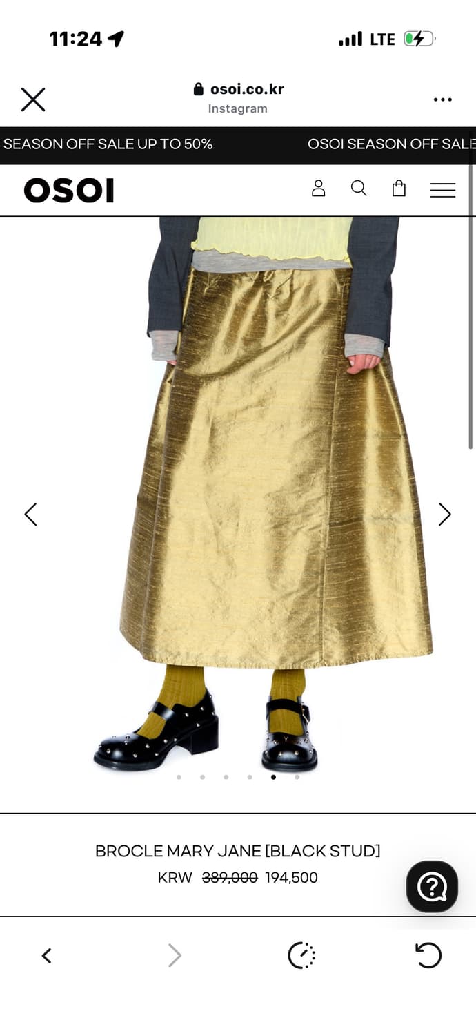 OSOI BROCLE MARY JANE [BLACK STUD] 상품이미지3