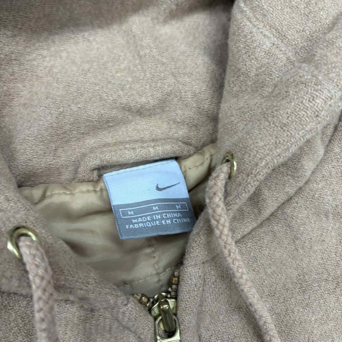 나이키 00s 베이지 울 퀄팅 후드 점퍼 자켓(95) 상품이미지4
