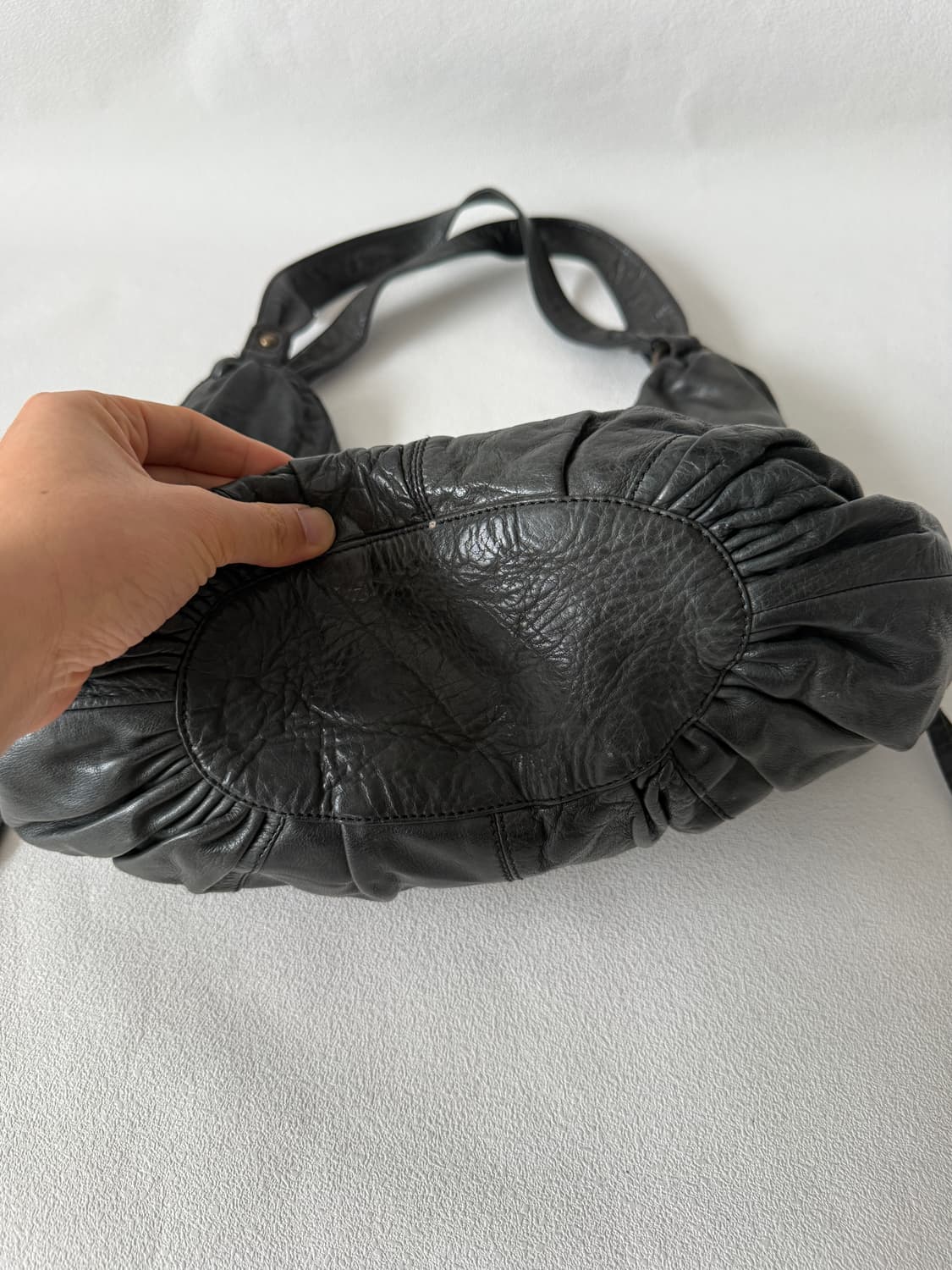 Pre owned 레더 호보 숄더백 상품이미지6