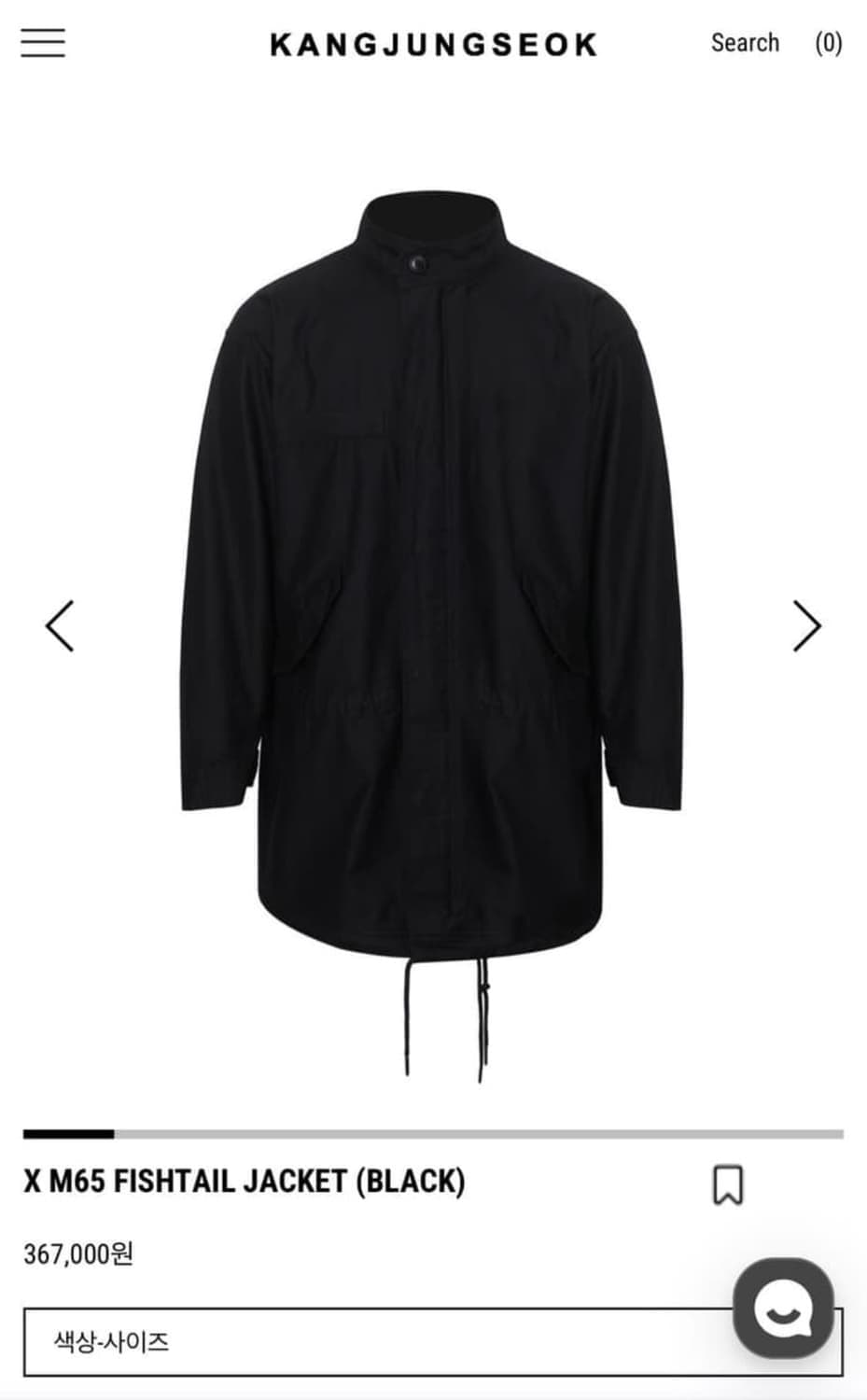 강정석 X M65 FISHTAIL JACKET (BLACK) (2사이즈) 상품이미지1