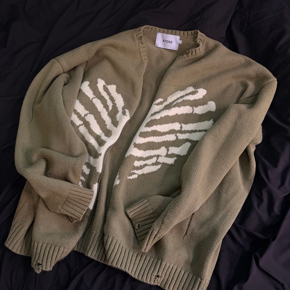 엑스톤즈 하트 니트 집업 상품이미지2