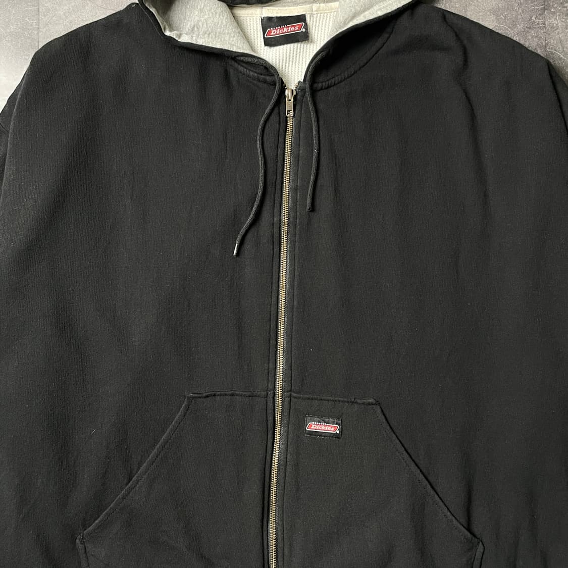 DICKIES 디키즈 빈티지 블랙 와플 안감 후드 집업 A00922 상품이미지4