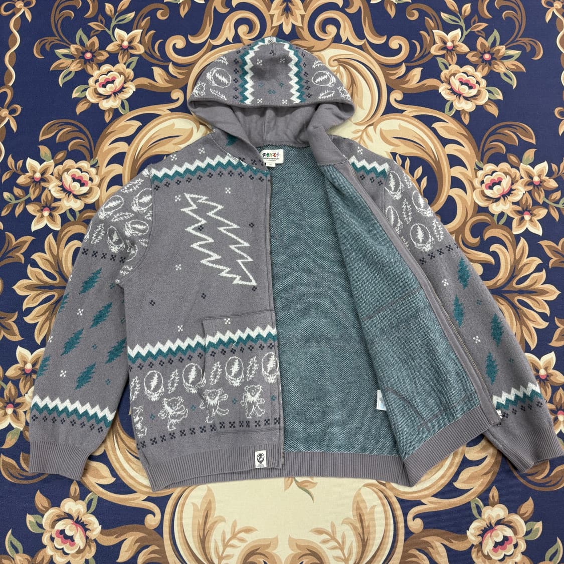 (XL)디스이즈 네버댓 x 그레이트풀 데드 니트 후드집업 상품이미지4