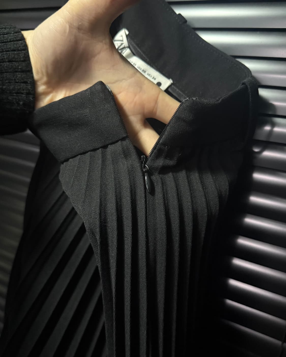 자라 플리츠 주름 롱 스커트 치마 24 xs 블랙 겨울 아코디언 하객룩 상품이미지6