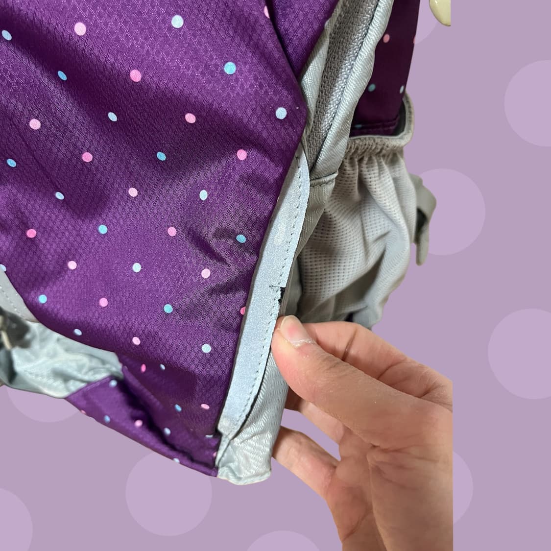 빈티지 라푸마 보라 땡땡이 백팩 상품이미지8