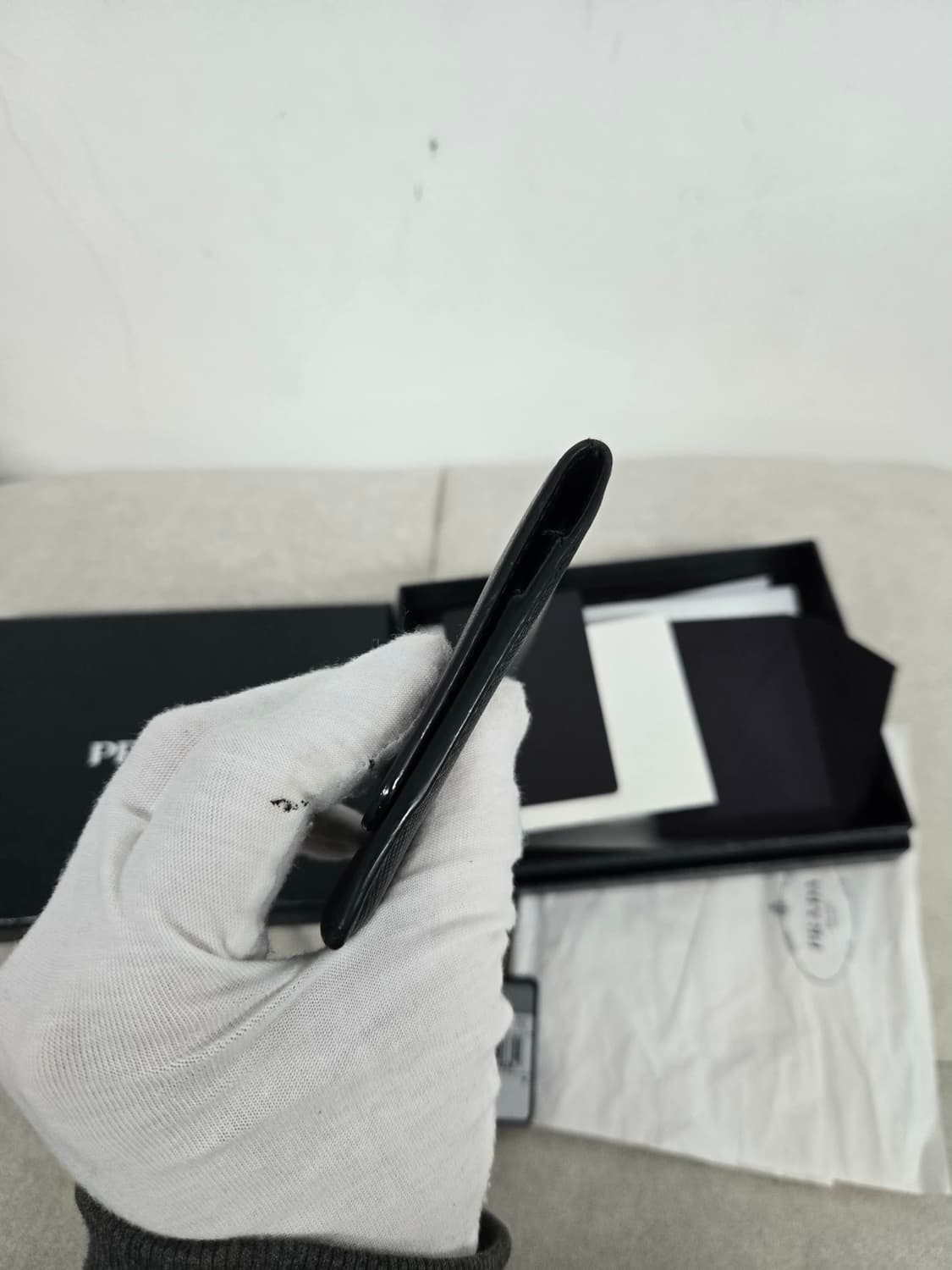 [보증서 정품] 프라다 사피아노 카드 반지갑 상품이미지2