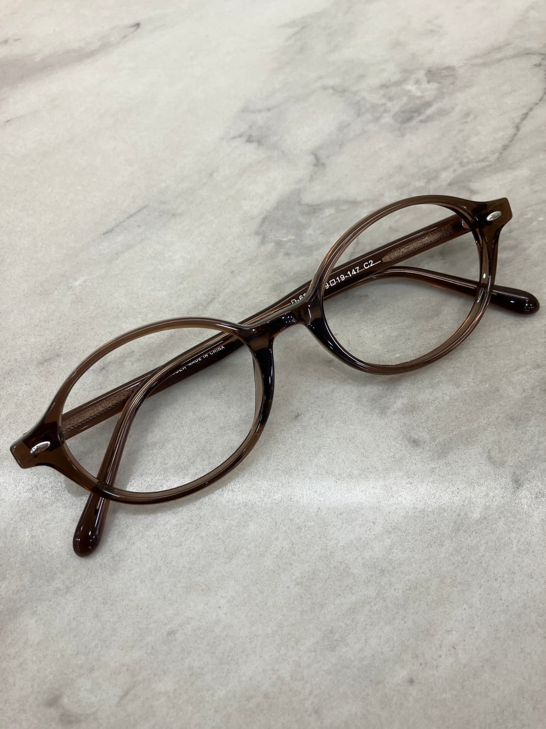 B75 KS 브라운 오벌 슬림 뿔테 안경6859 상품이미지1