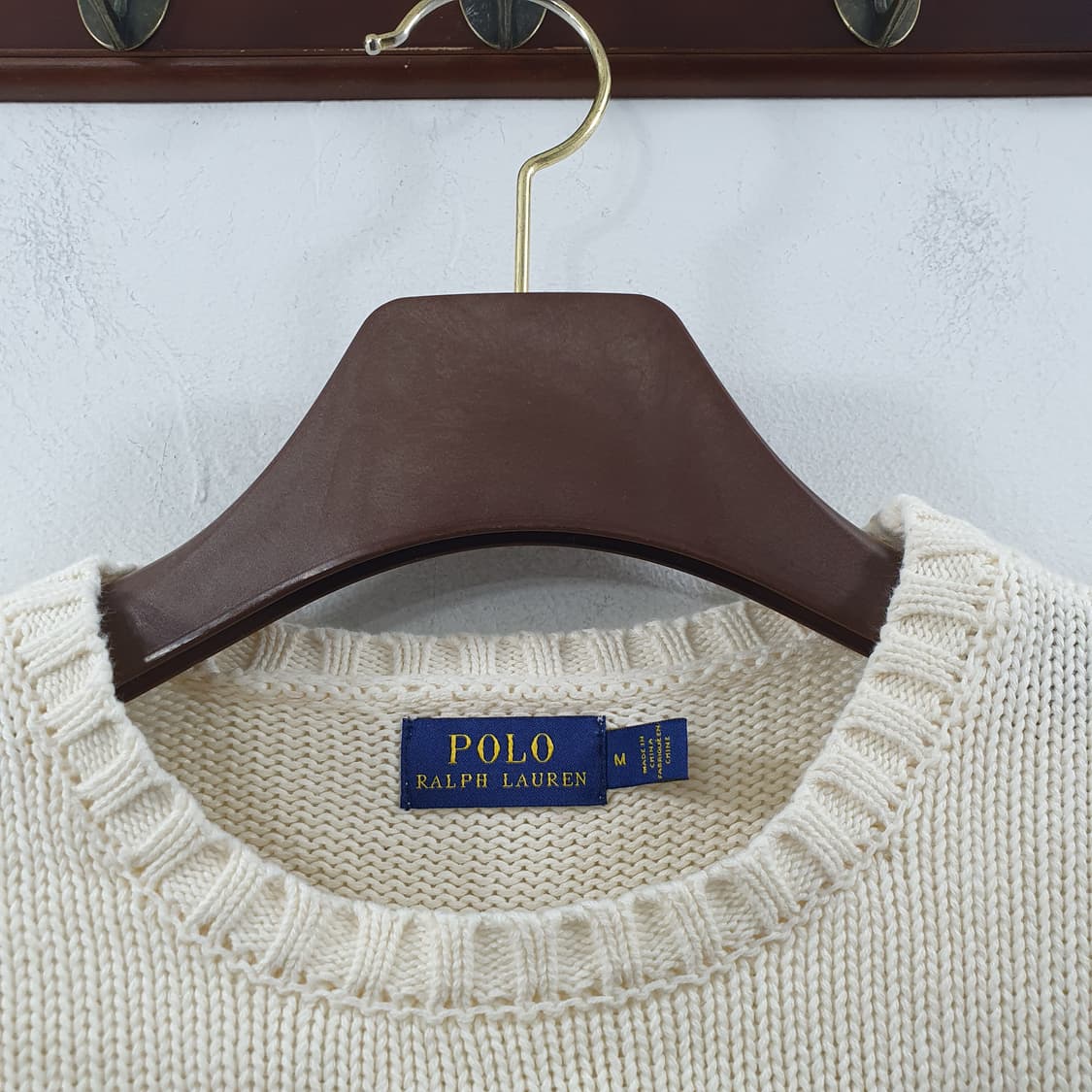 M 폴로랄프로렌 여성 아이보리 성조기 긴팔 니트 스웨터 상품이미지3