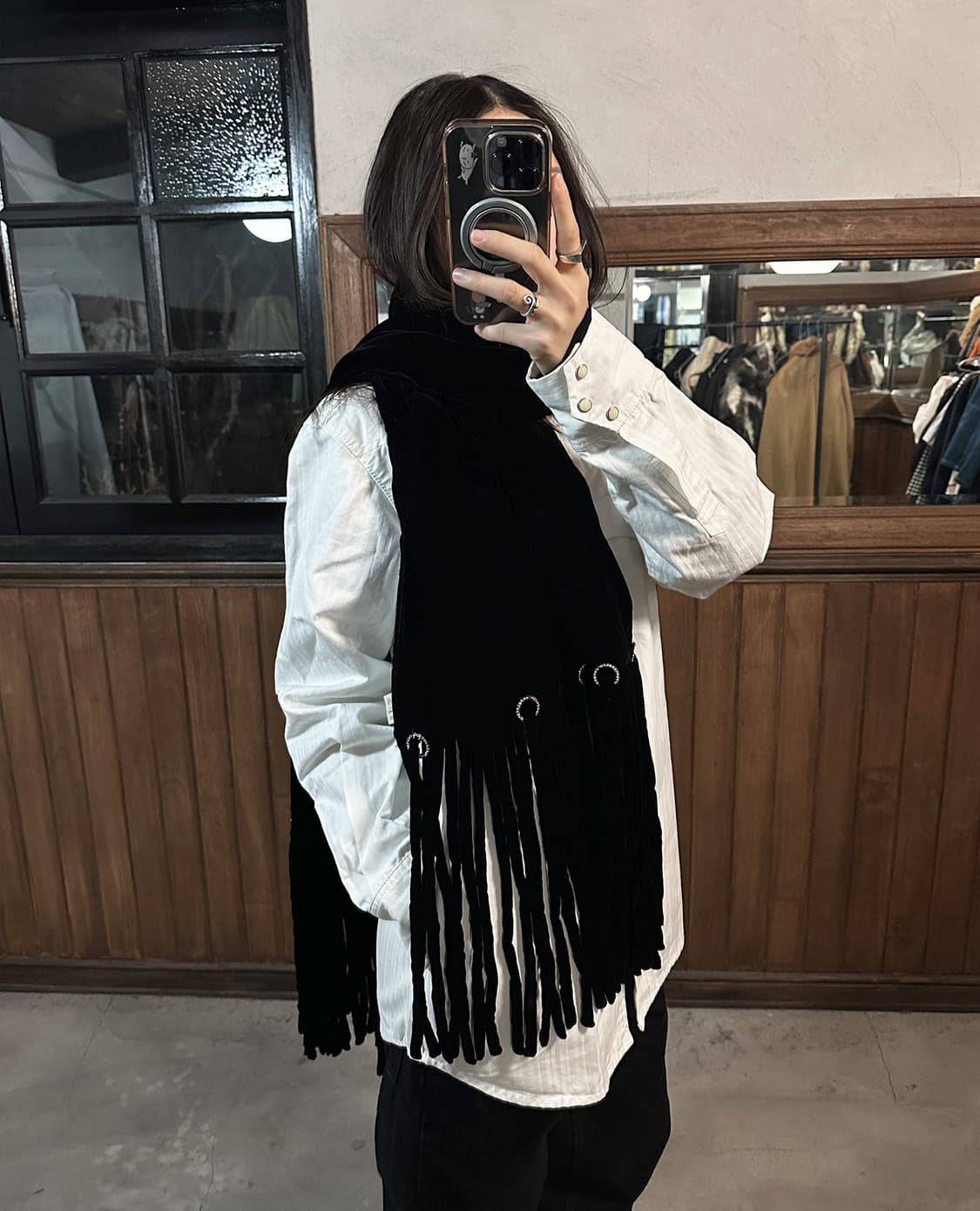 HIROKO KOSHINO crystal studs muffler 상품이미지1