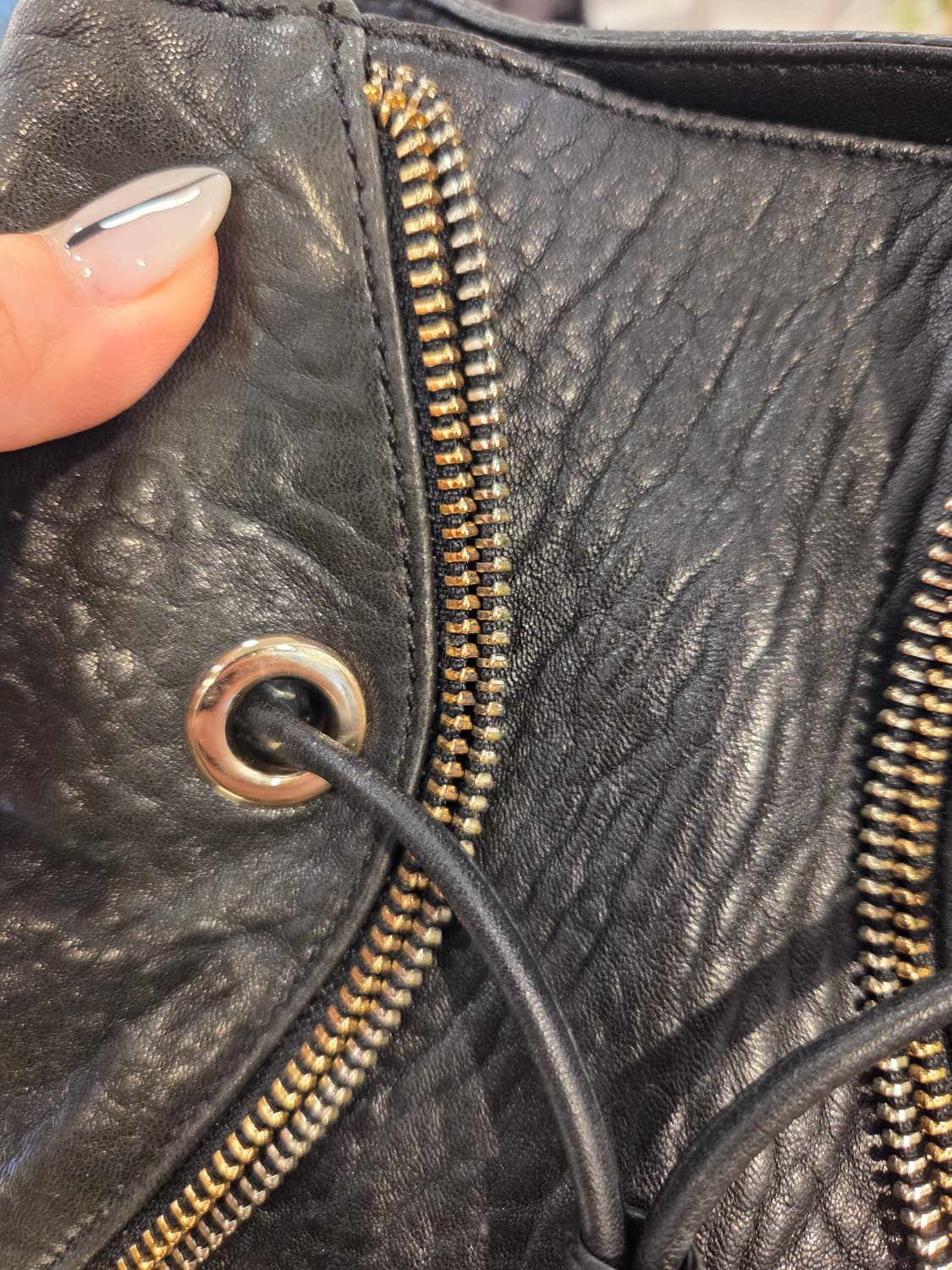 레노마 콤비지퍼 레더 백 (끈조절가능 상품이미지4