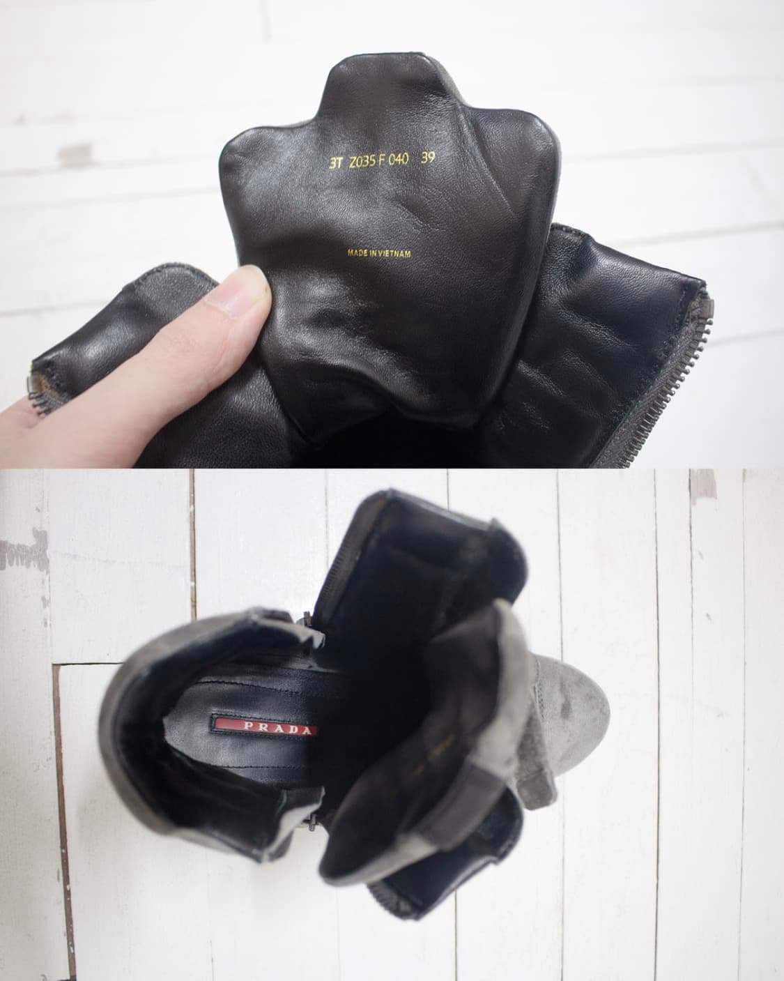 프라다 스니커즈 prada suede strap high sneakers 상품이미지7