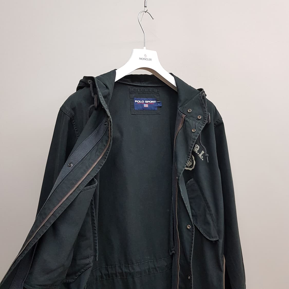 폴로  랄프로렌 로고레터링 후드 롱 파카 자켓 L사이즈 상품이미지5