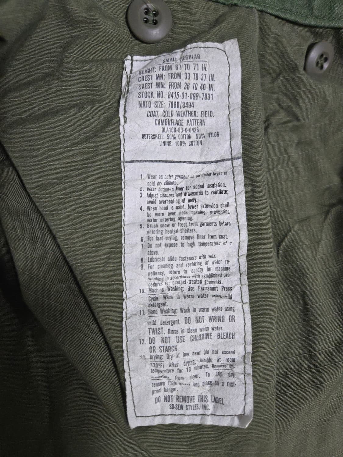 (여성분도 좋음) 미군 80' M65 우드랜드 필드자켓 (스몰-레귤러) 상품이미지4