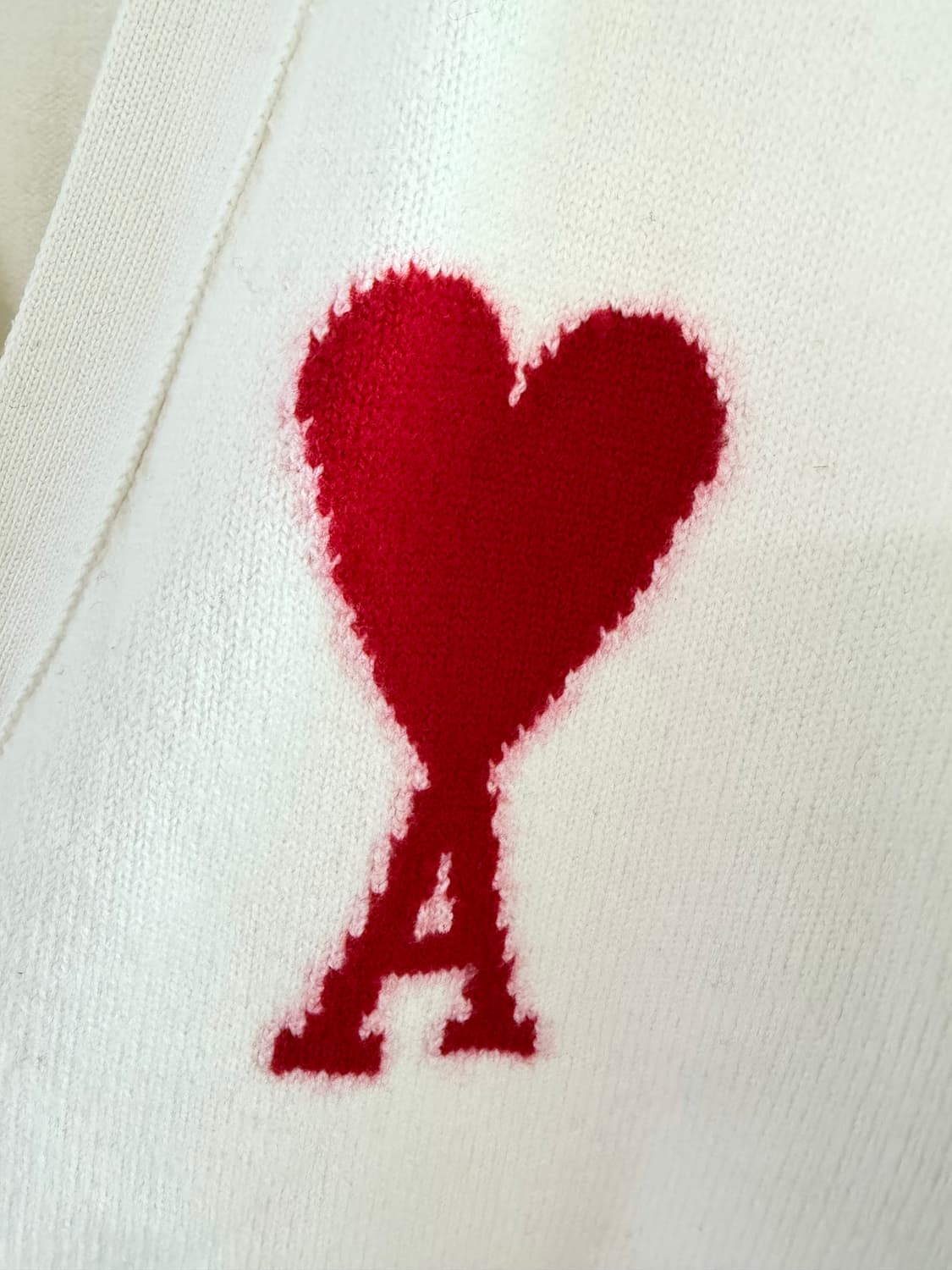 아미 빅로고 아이보리 가디건 L 상품이미지5