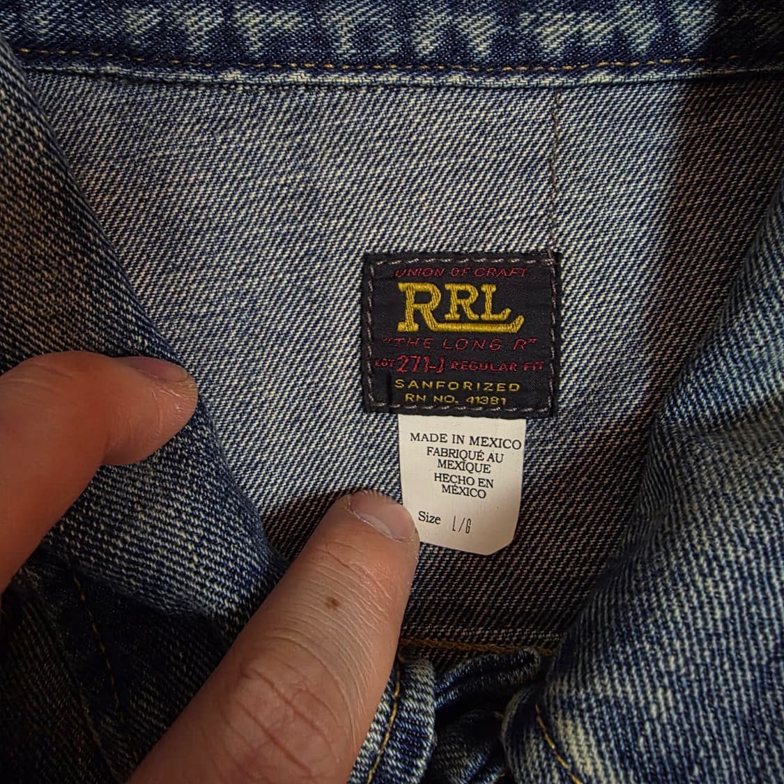 더블알엘 lot271 데님자켓 L 상품이미지3