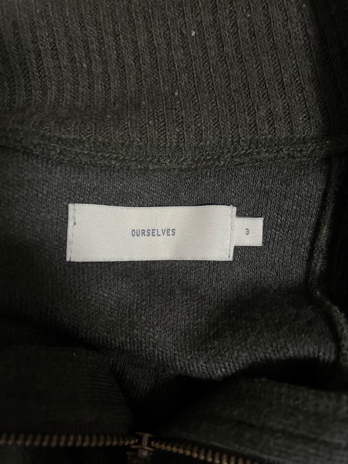 아워셀브스 파인 울 니트 하프집업 올리브 3사이즈 상품이미지3