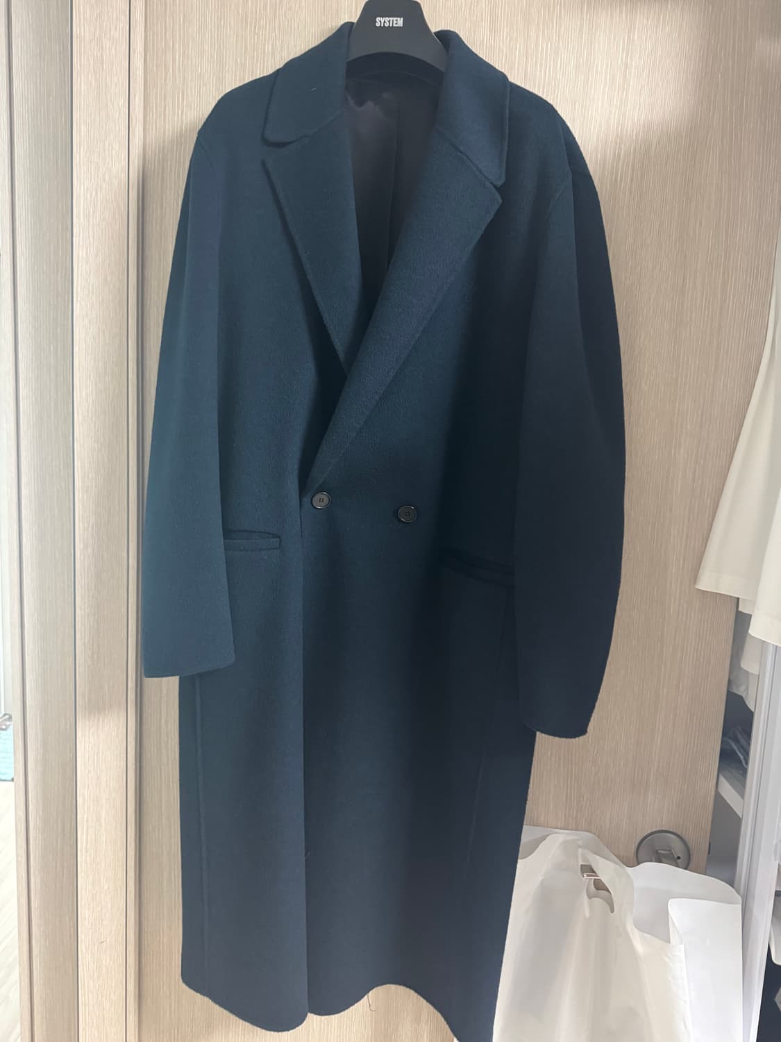 시스템옴므 캐시미어 블렌드 벨티드 코트 / 105 / 그린 상품이미지3