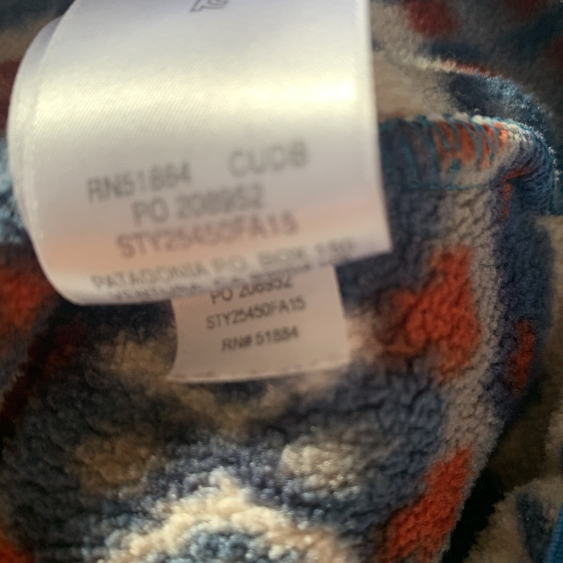 15FW 파타고니아 신칠라 스냅T 패턴 플리스 아이보리/네이비 상품이미지6