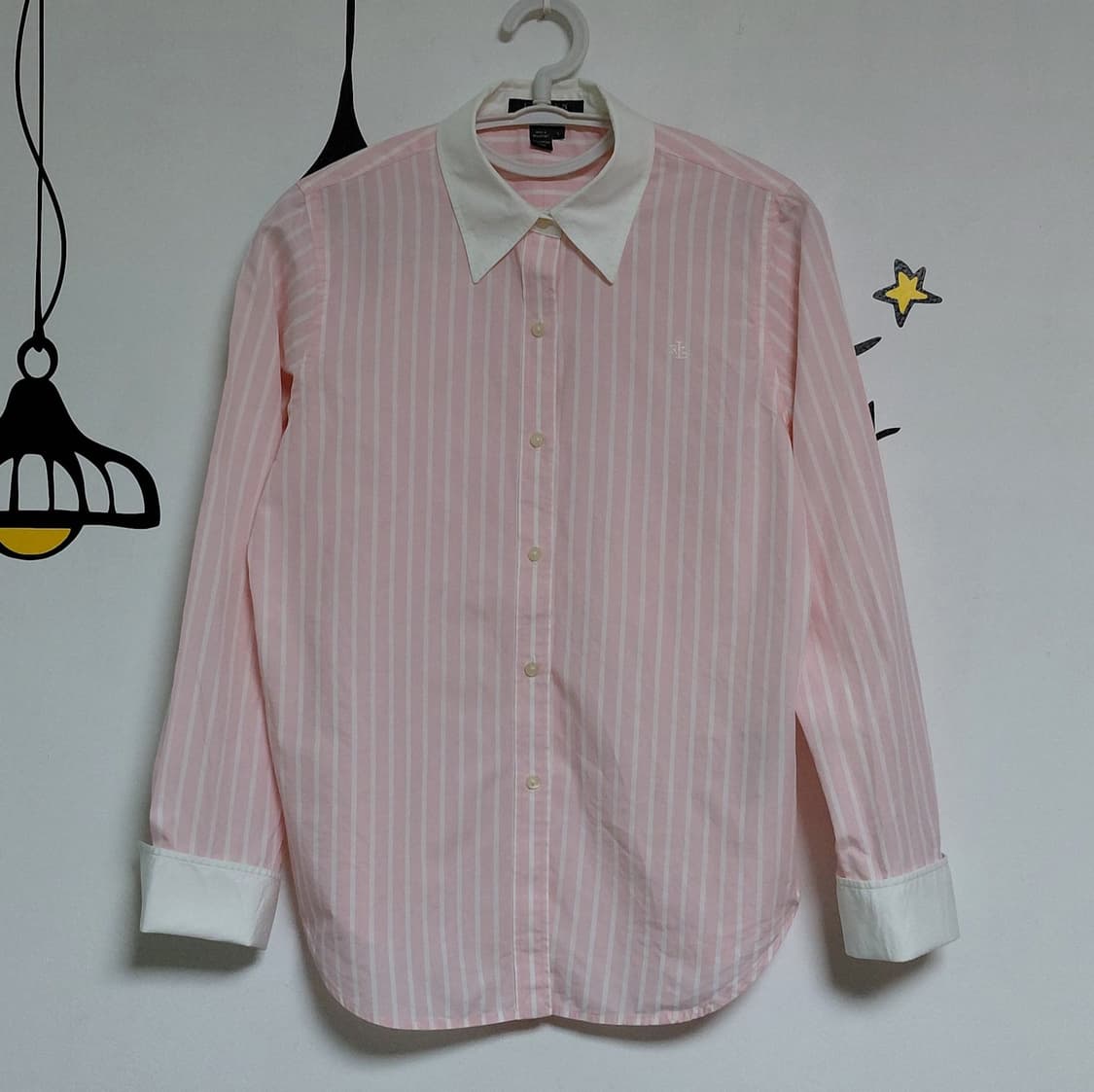 [S] 로렌 랄프로렌 스트라이프 클레릭 셔츠 (핑크) 상품이미지3
