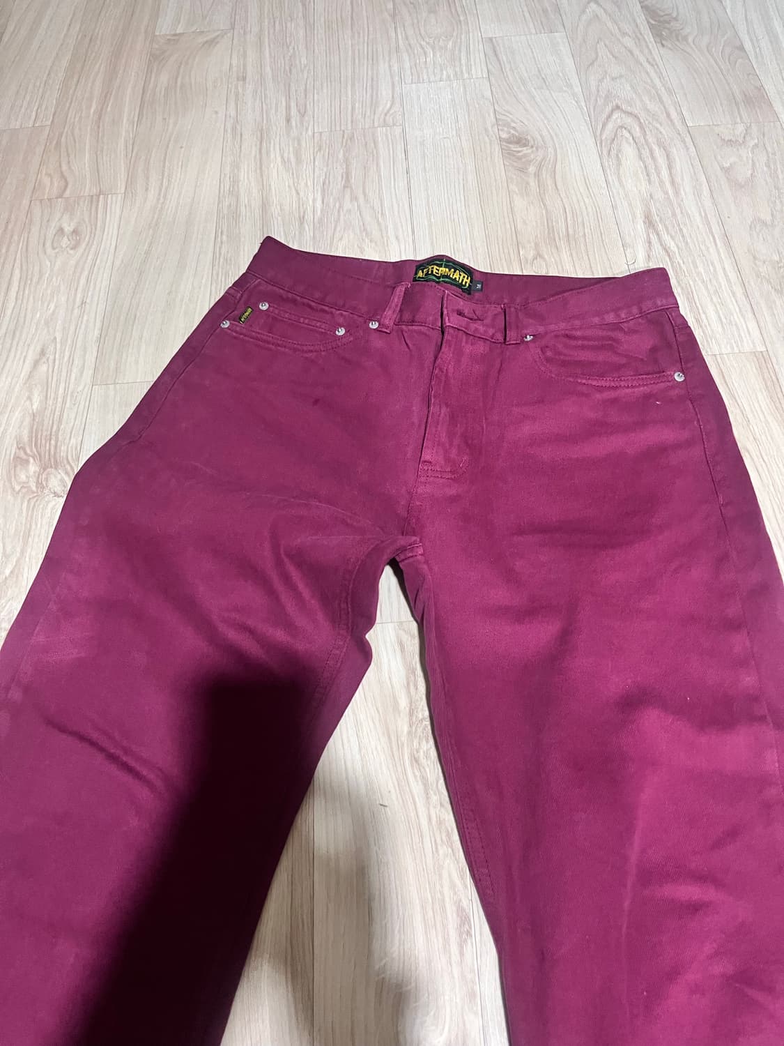 애프터매스 데님 팬츠 와인 상품이미지7