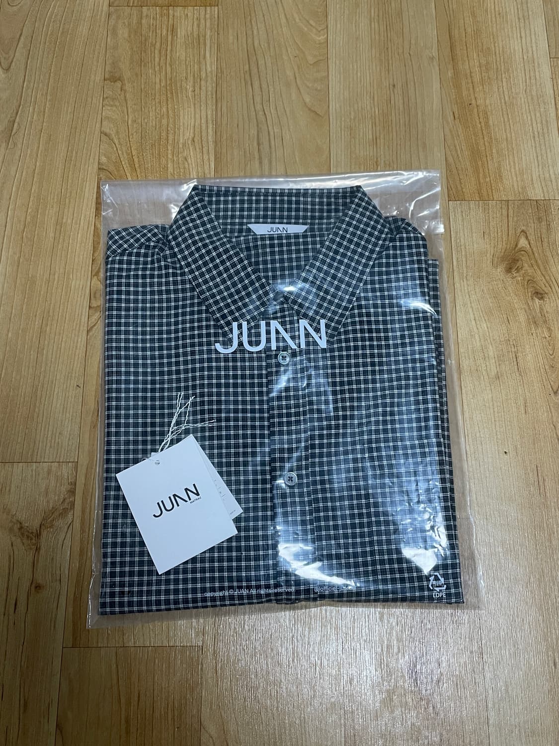 주앙옴므 크롭핏 체크 셔츠 블랙 L 새상품 상품이미지7