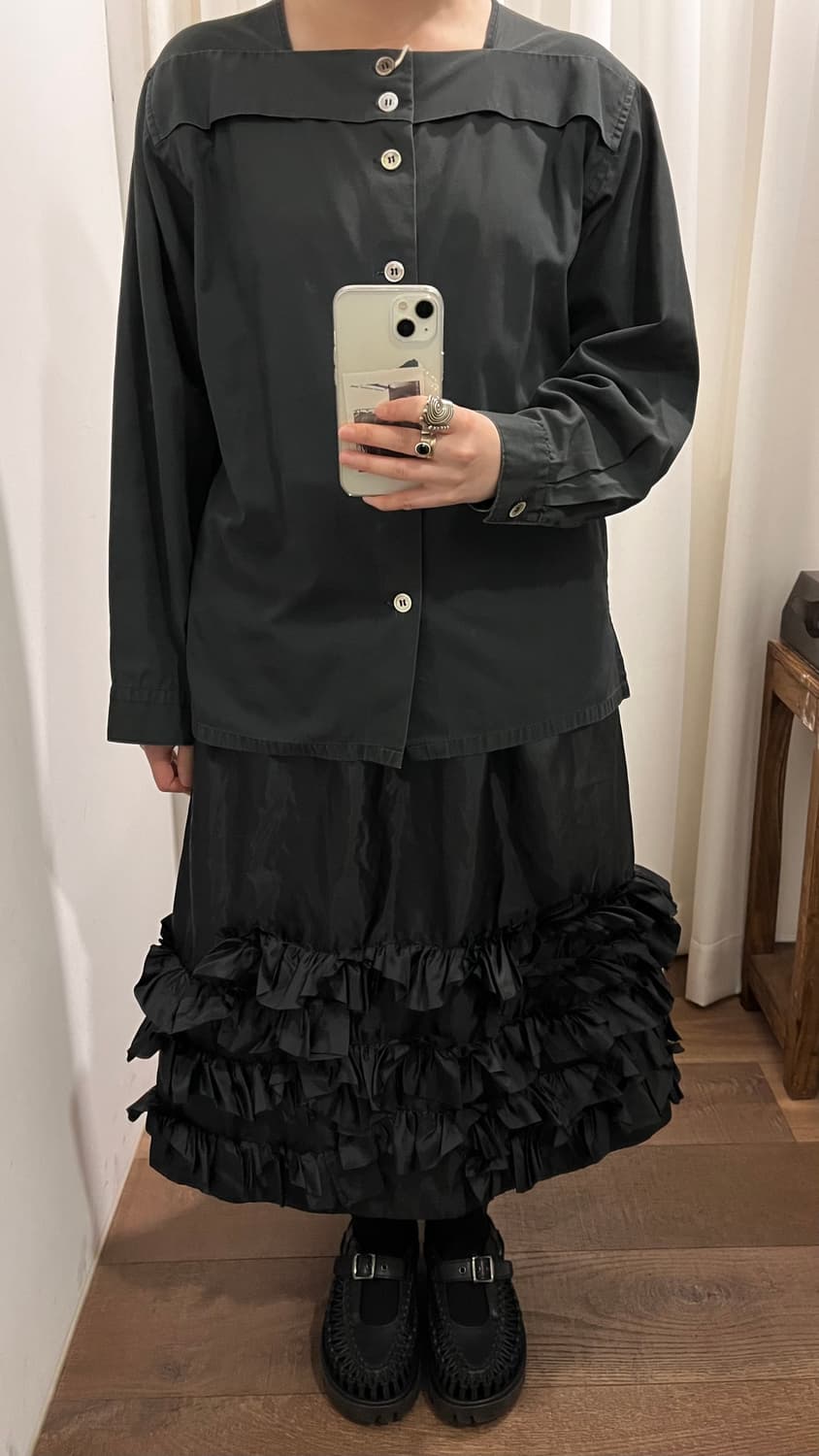 Frill Asymmetry Long Skirt 상품이미지5