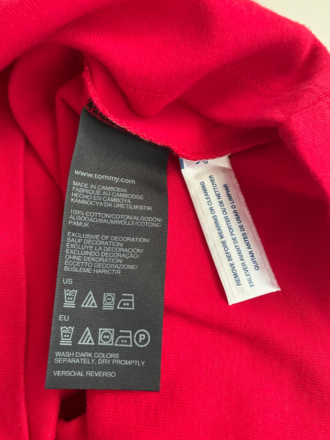 M) 새상품 타미힐피거 여성 반팔 티셔츠 레드 상품이미지5