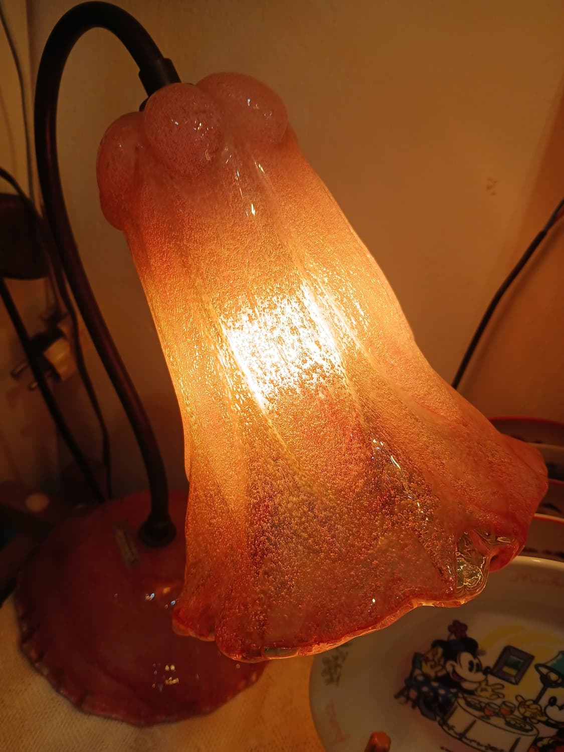 70s 요코하마 핑크글라스 테이블 조명 상품이미지2