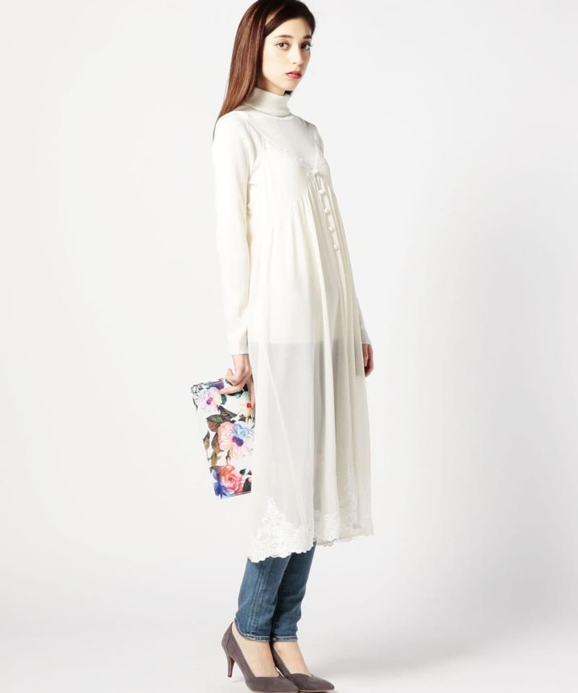 Rosebud 레이스슬립원피스 모리걸 오프화이트 상품이미지3