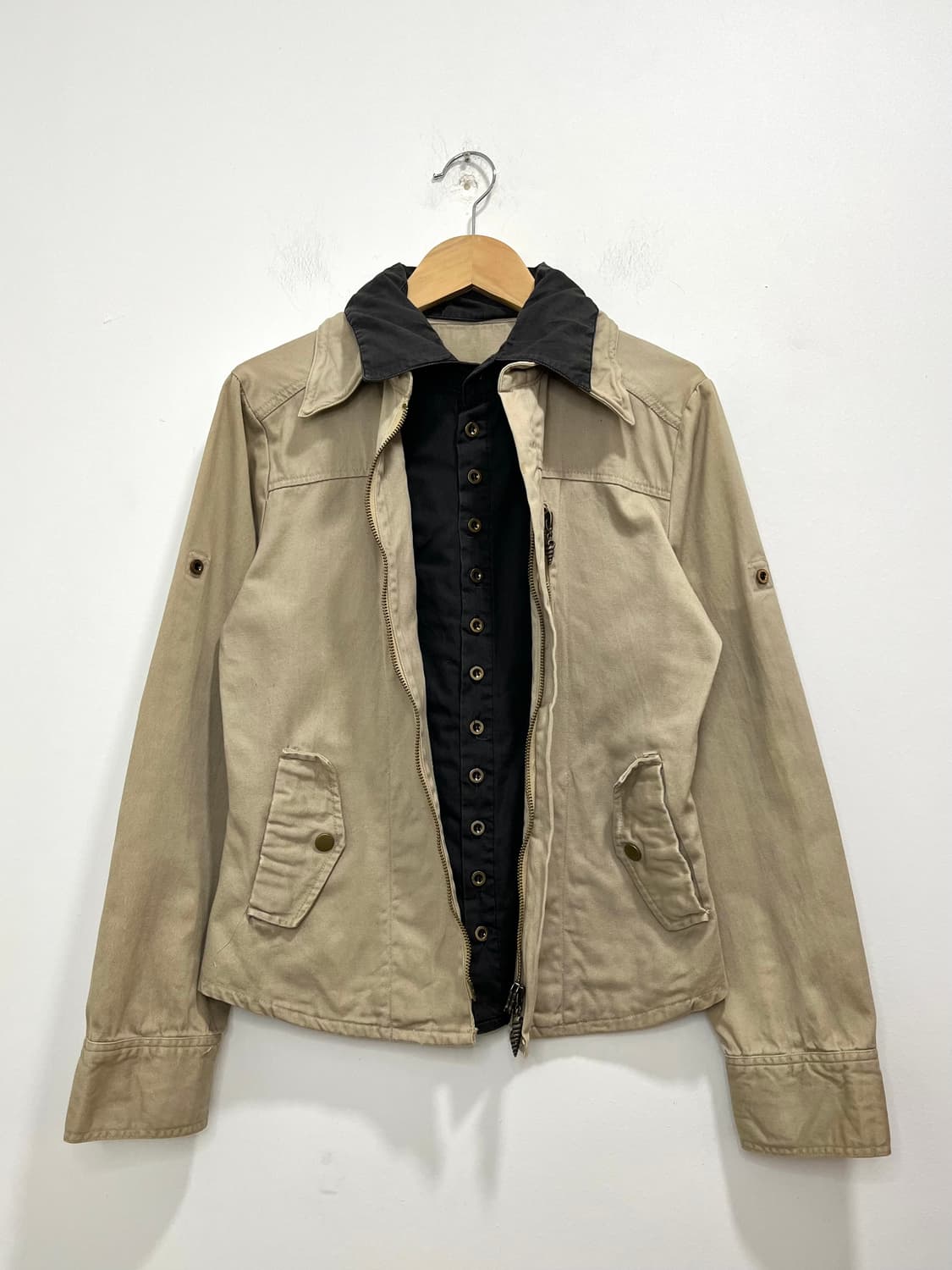 일본 빈티지 락펑크 락시크 셔츠 레이어드 집업 자켓   상품이미지2