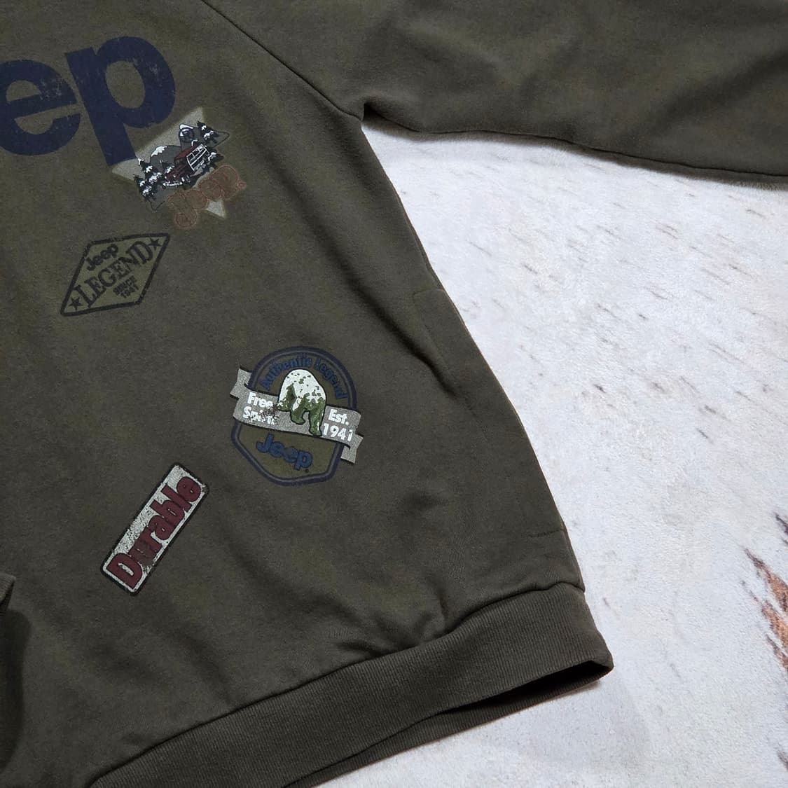 빈티지 지프 카키 후드티 상품이미지3