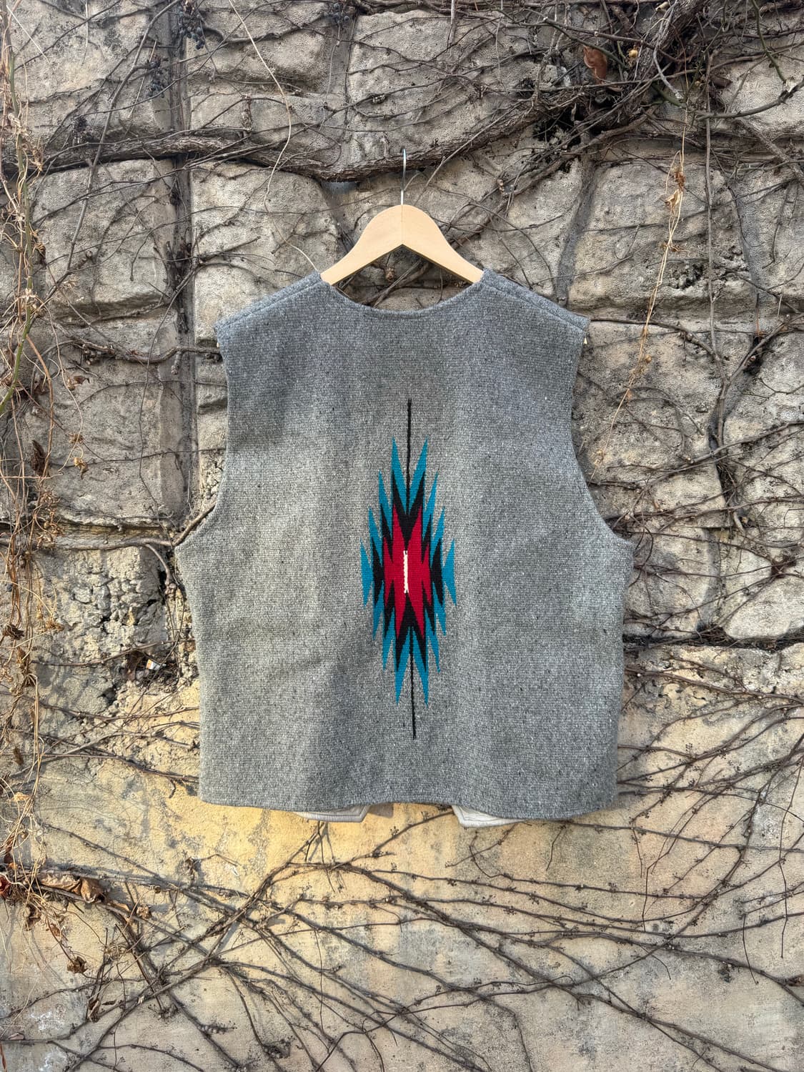 50~60s 빈티지 커스텀 메이드 핸드 우븐 울 오르테가 치마요 베스트 상품이미지2